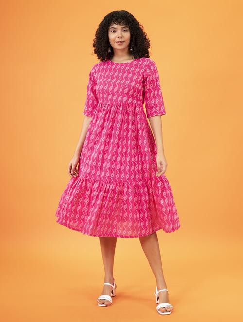 women's tiered dress printed dress - 18765329 -  Standard Image - 0