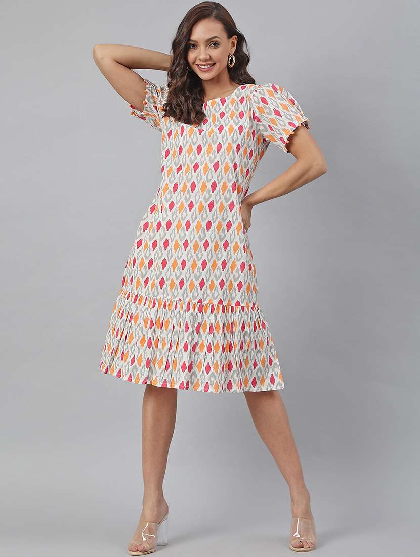 women's tiered dress printed dress