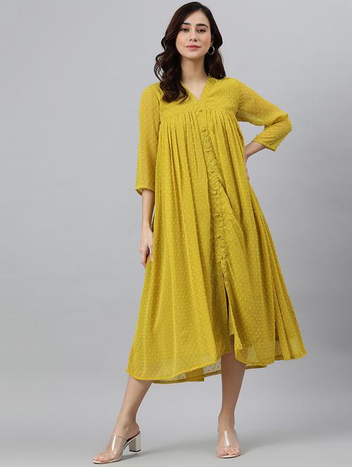 women's fit & flare swiss dots dress - 18765336 -  Standard Image - 0