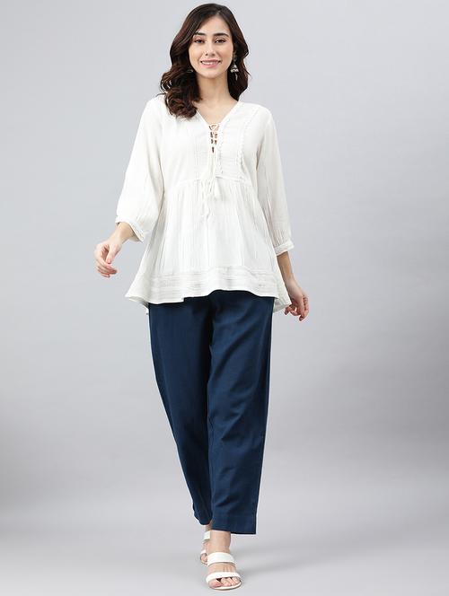 women's peplum v neck top - 18765562 - Standard Image - 0