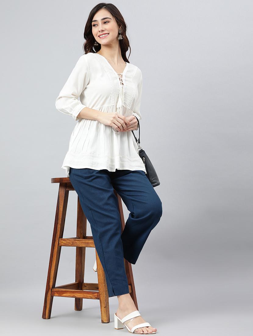 women's peplum v neck top - 18765562 - Standard Image - 4