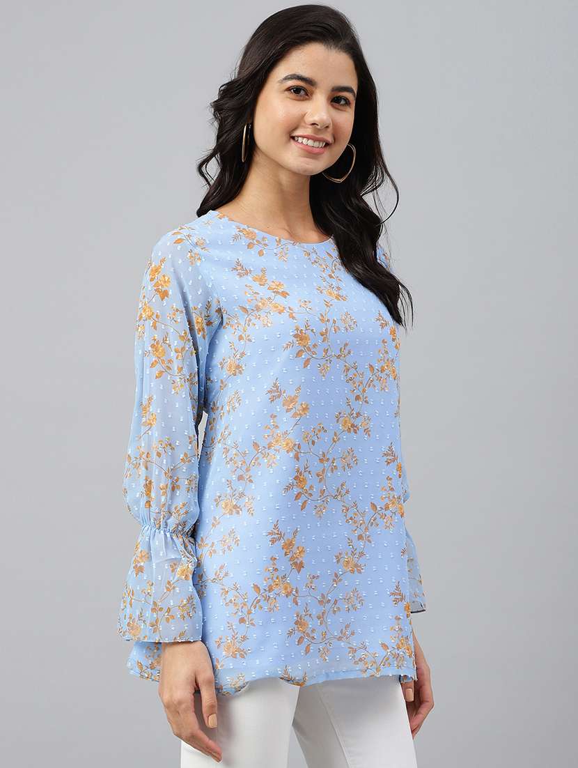 women's straight round neck top - 18765579 - Standard Image - 1