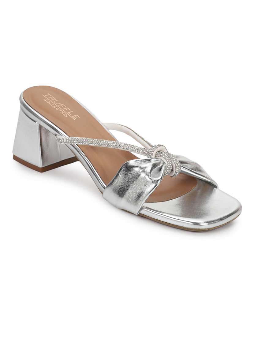 silver block mules sandal - 18765582 -  Standard Image - 1