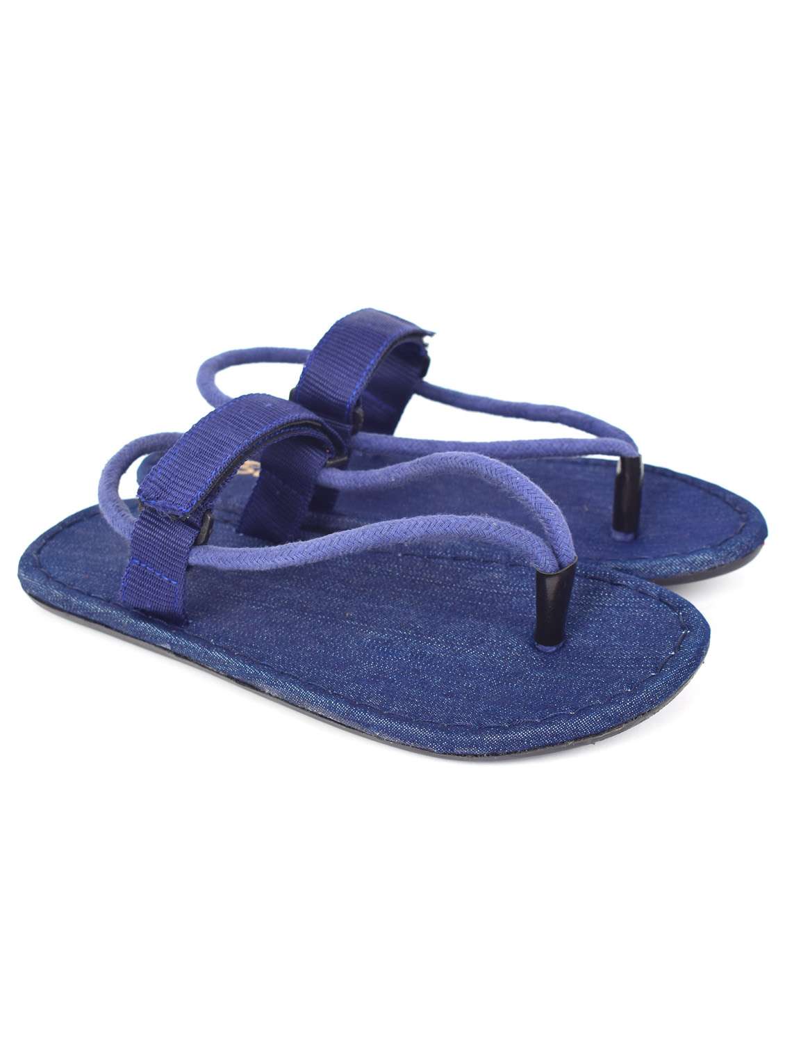 blue slip on sandal