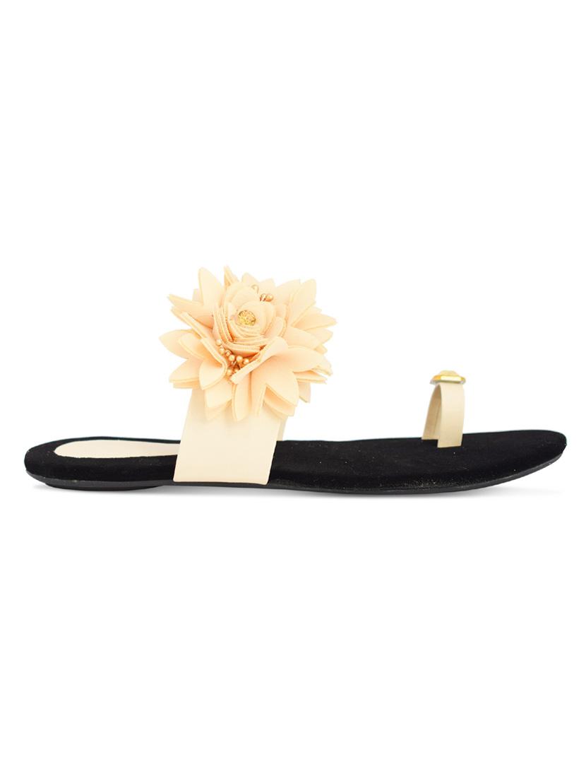 gold slip on sandal - 18765793 -  Standard Image - 1