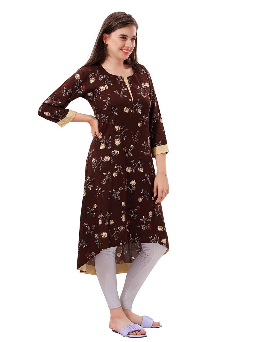 brown rayon maternity wear - 18765850 - Standard Image - 1