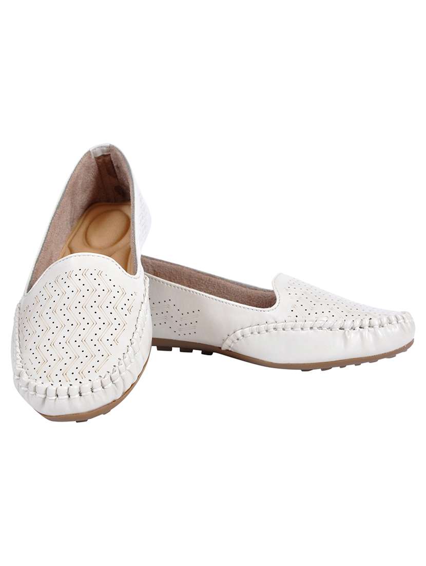 White Slip On Ballerina