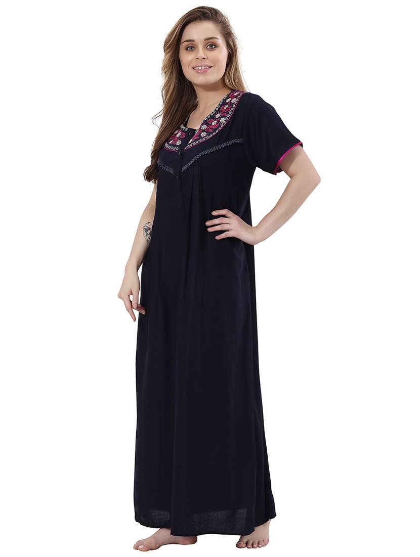 embroidered detail night gown - 18766059 - Standard Image - 1