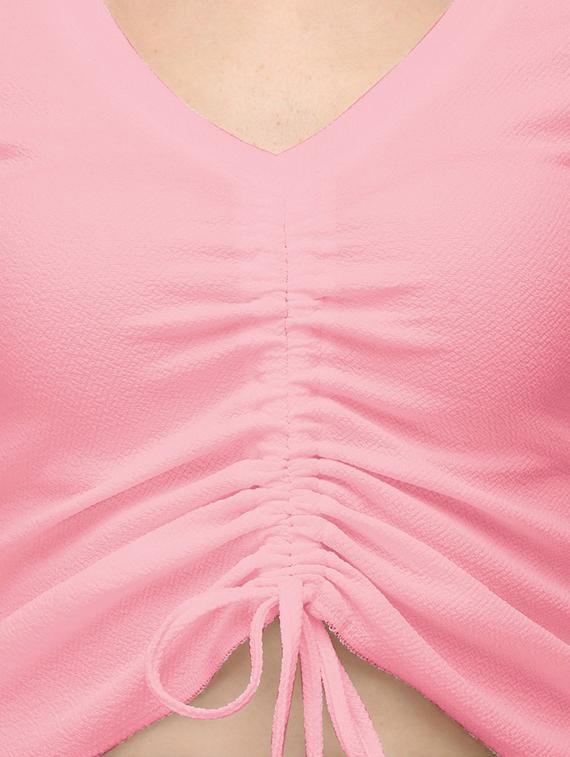 pink lycra crop top - 18766290 - Standard Image - 4