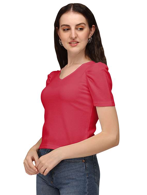 red lycra regular top - 18766296 -  Standard Image - 1