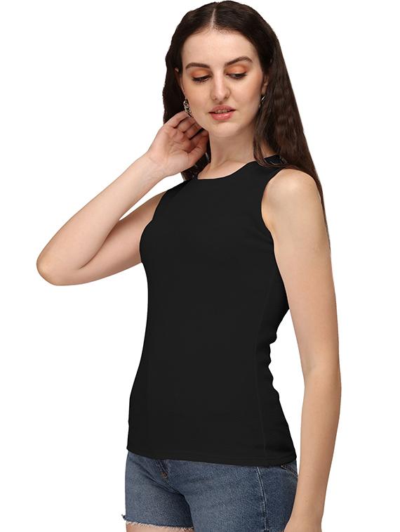 black lycra regular top - 18766301 - Standard Image - 1