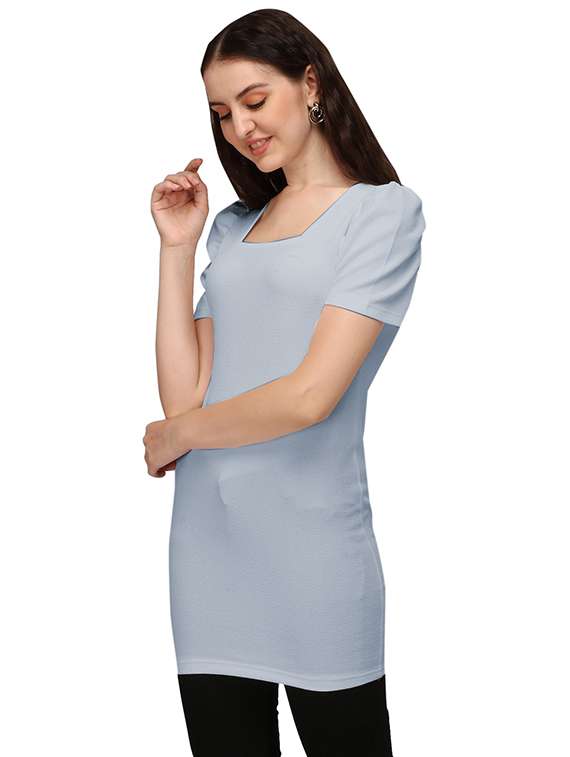 grey cotton regular tunic - 18766319 -  Standard Image - 1