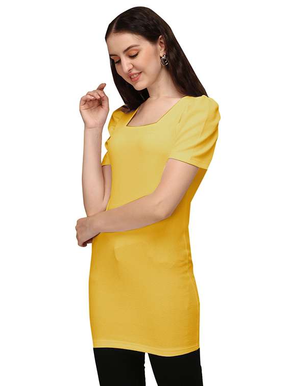 yellow cotton regular tunic - 18766321 -  Standard Image - 1