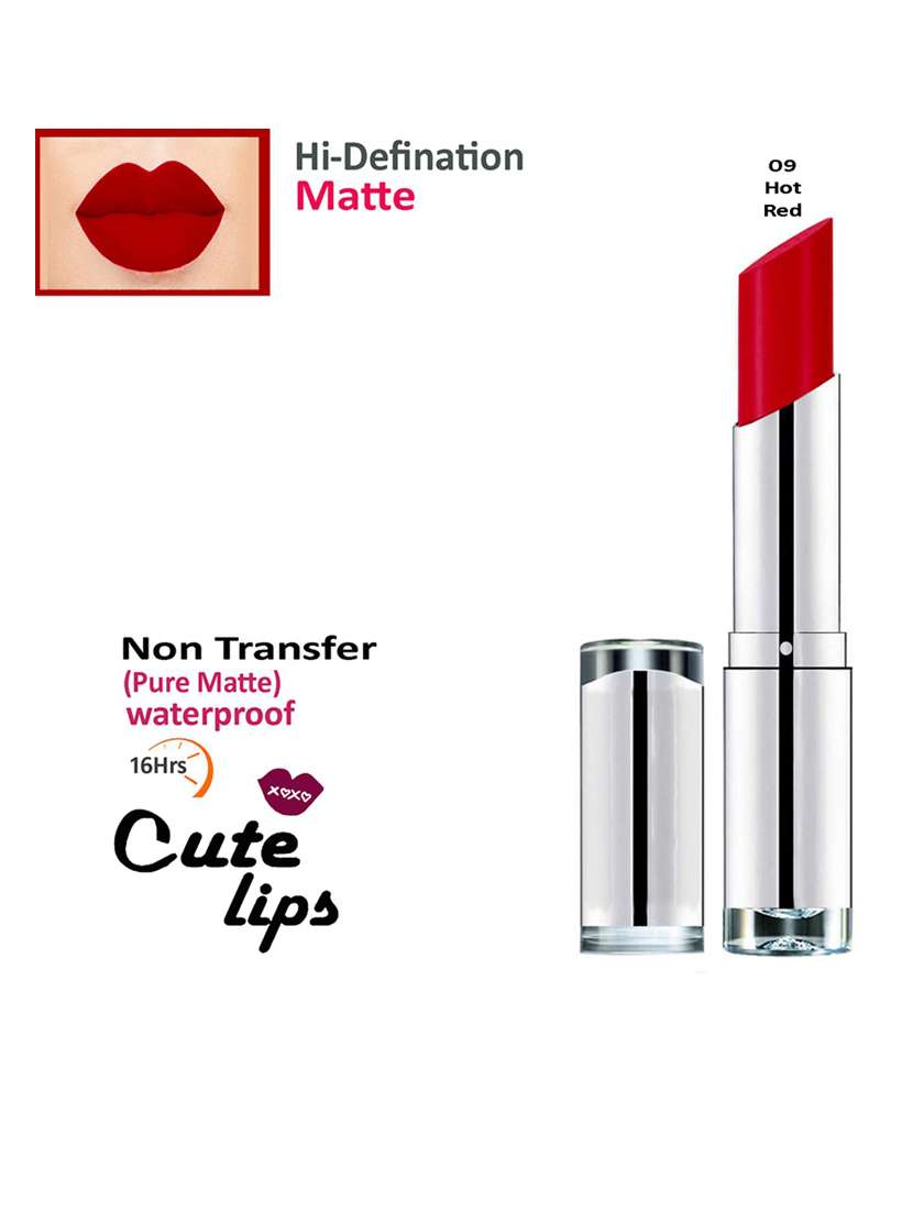 b. berry non transfer long lasting matte lipstick 2.4 gm - # 09 hot red