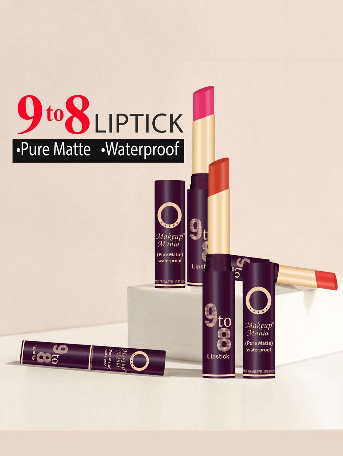 pure matte 9 to 8 long stay waterproof lipstick shade 35-36