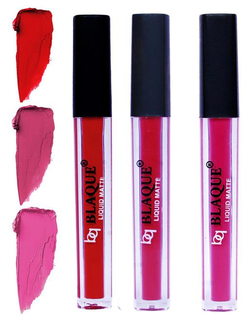 matte liquid lip gloss combo of 3 lipstick # 102-108-110 - 18767607 -  Standard Image - 0