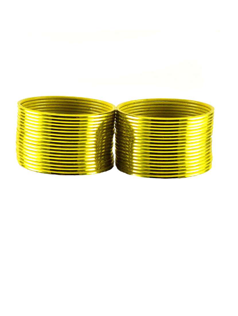 yellow coloured plain brass bangle