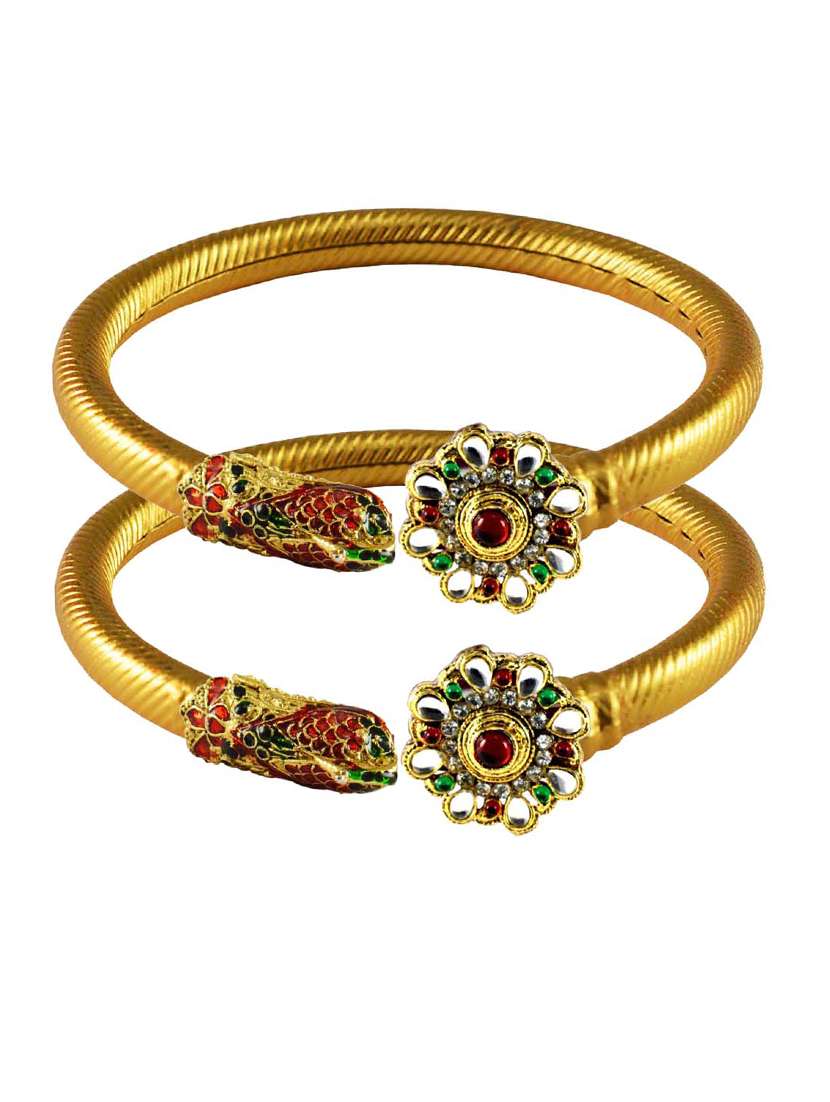 golden stone brass bangle