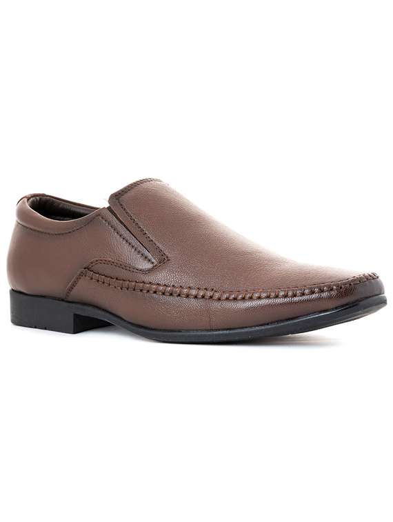 brown solid slip on