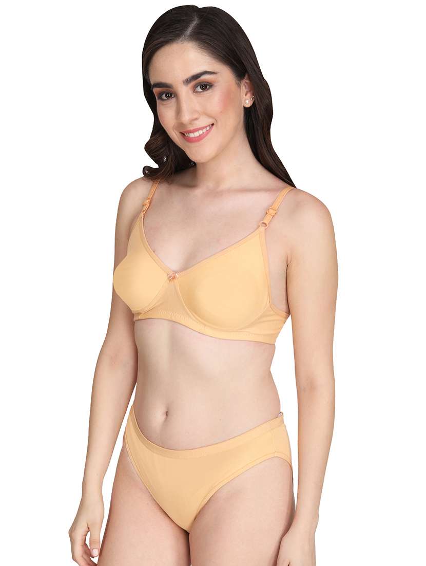brown cotton bras and panty set - 18788812 -  Standard Image - 1
