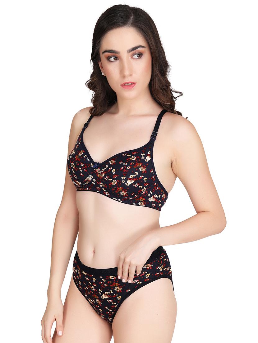 black cotton bras and panty set - 18788825 - Standard Image - 1
