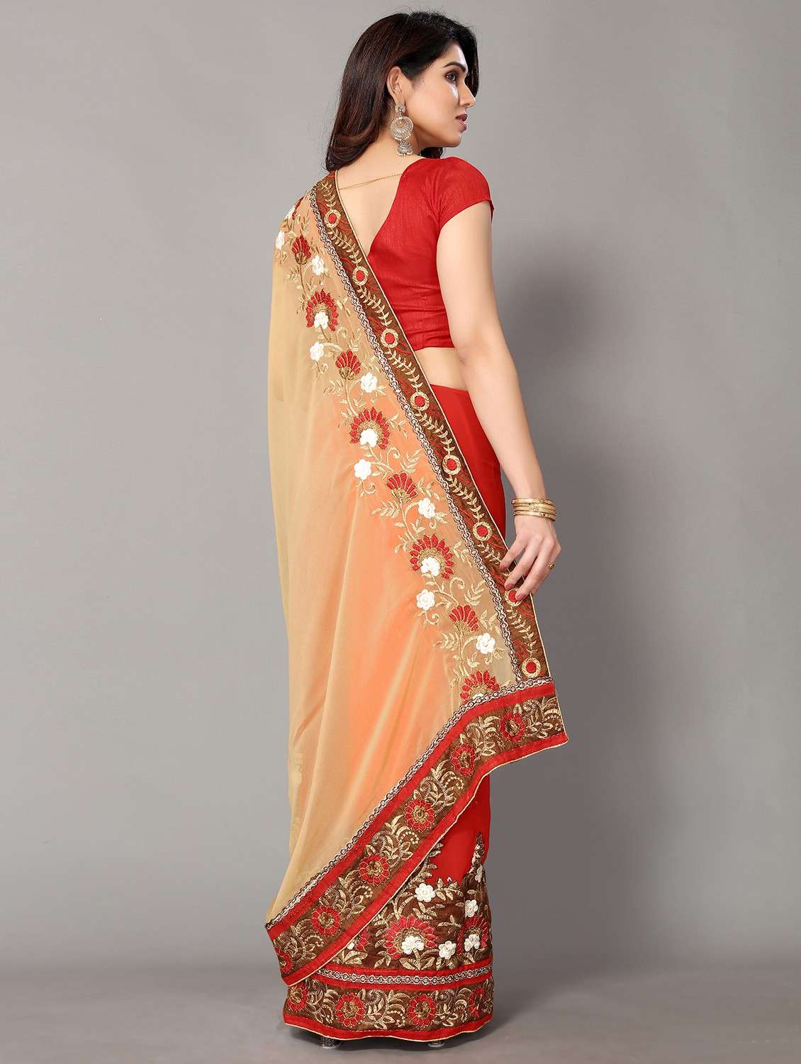 multi colored georgette embroidered saree with blouse - 18790245 -  Standard Image - 1