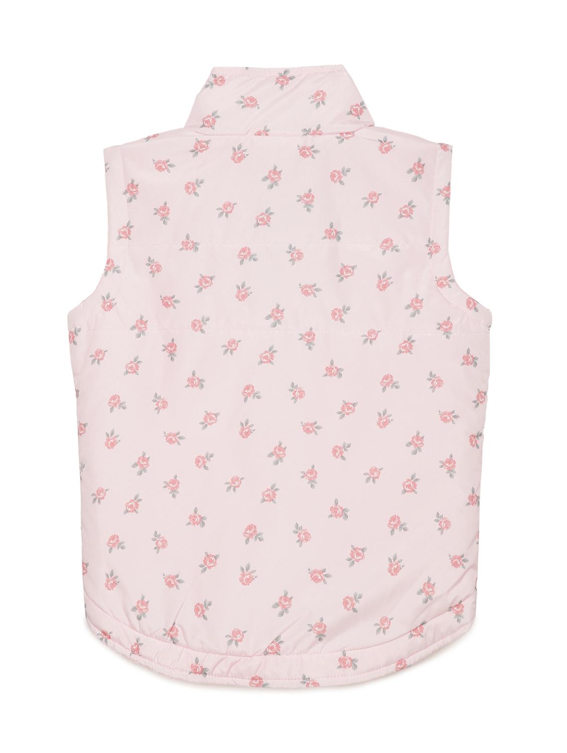 pink printed regular jacket with standing collar - 18790949 - Standard Image - 1