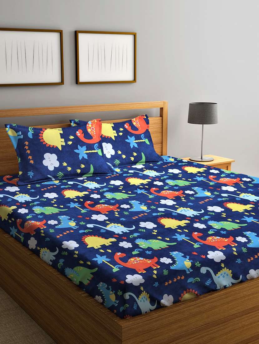 printed bedsheet with pillow cover
