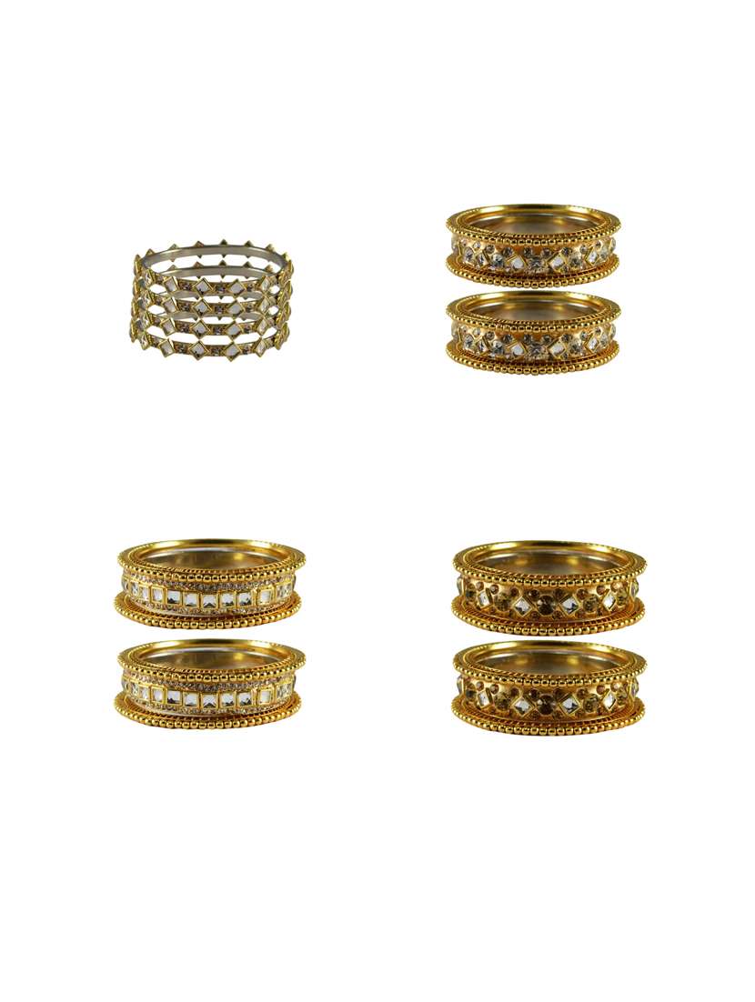 gold stone stud bangle 