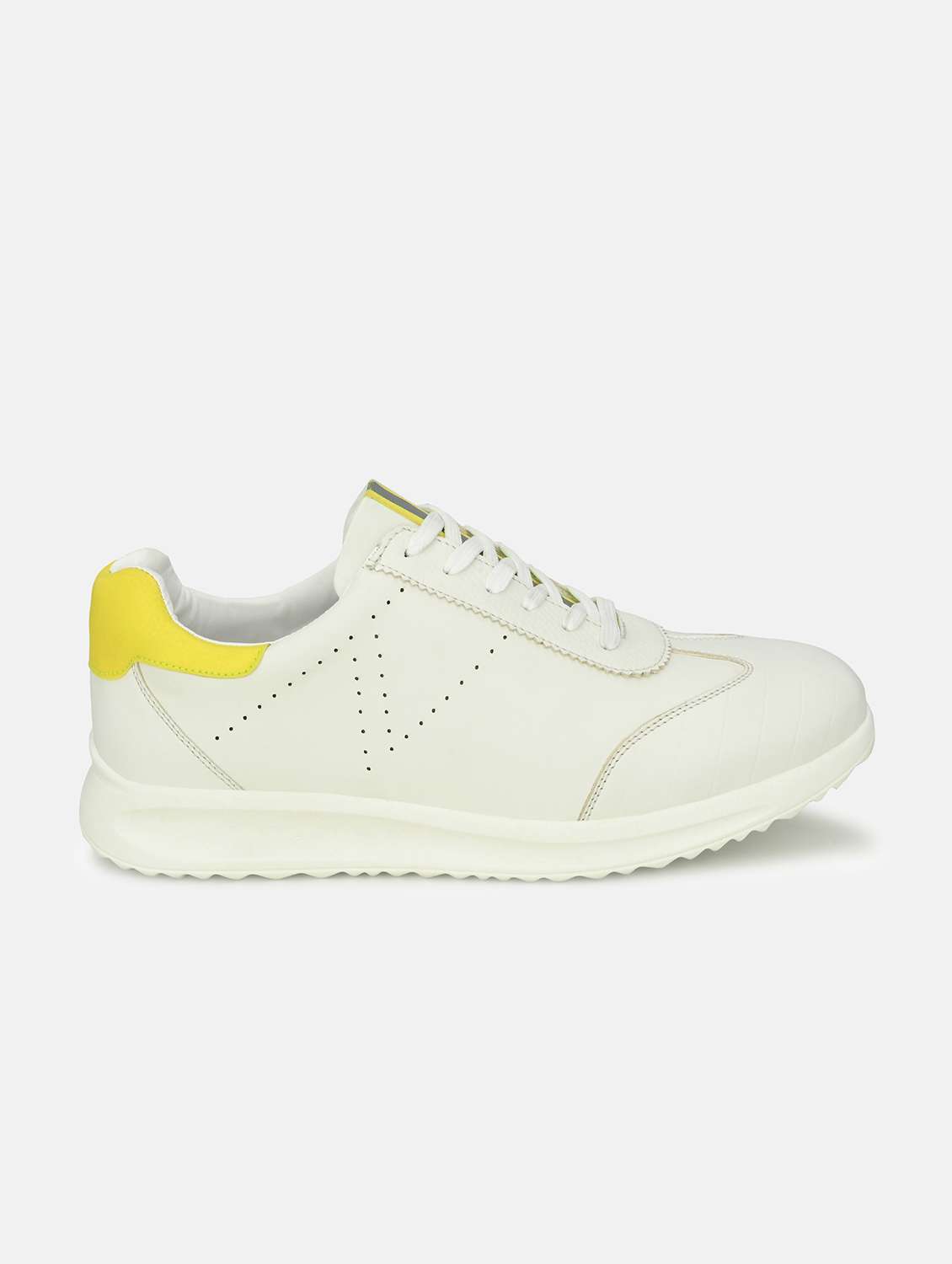 white synthetic lace up sneakers - 18793890 - Standard Image - 1