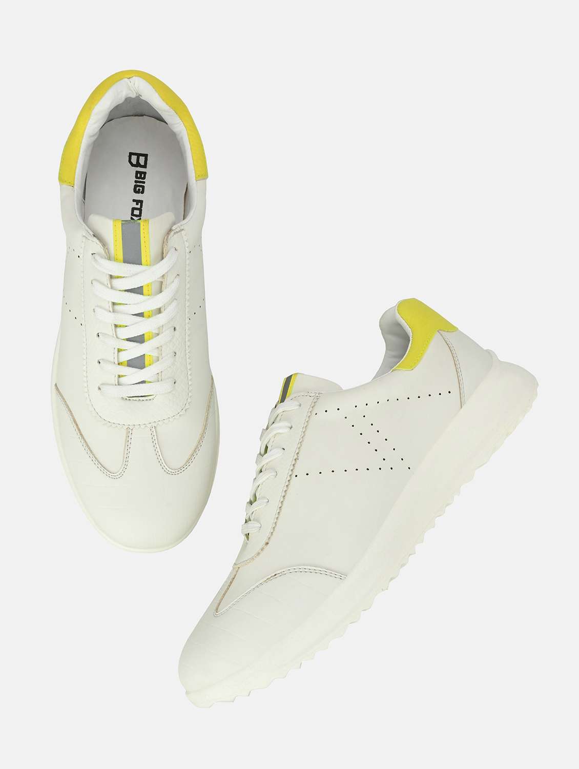 white synthetic lace up sneakers - 18793890 - Standard Image - 4