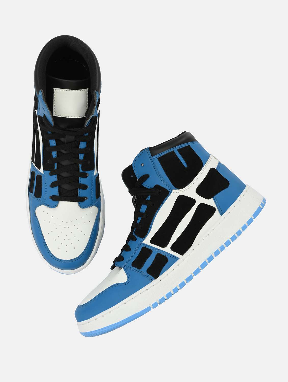 blue synthetic lace up sneakers - 18793892 - Standard Image - 4