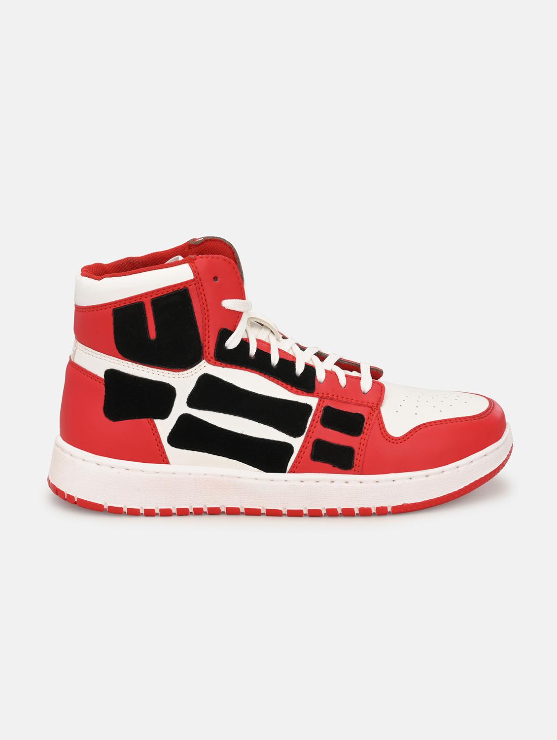 red synthetic lace up sneakers - 18793893 - Standard Image - 1