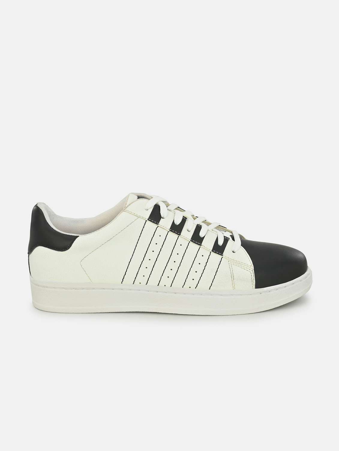 white synthetic lace up sneakers - 18793902 -  Standard Image - 1
