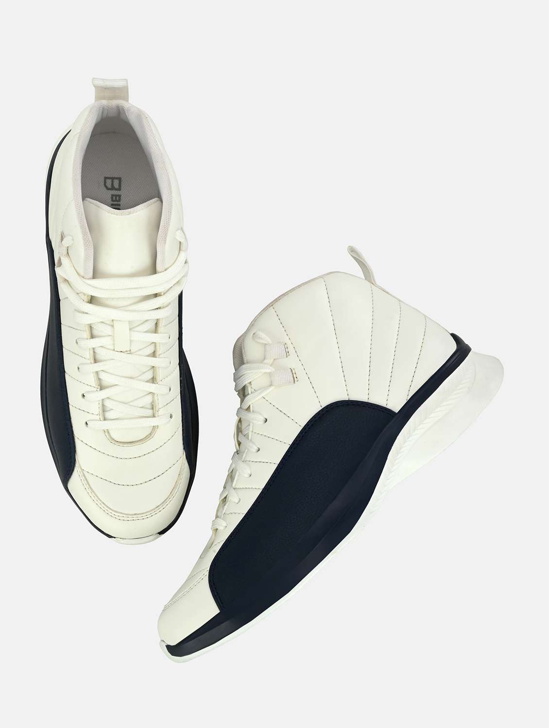 white synthetic lace up sneakers - 18793903 - Standard Image - 4