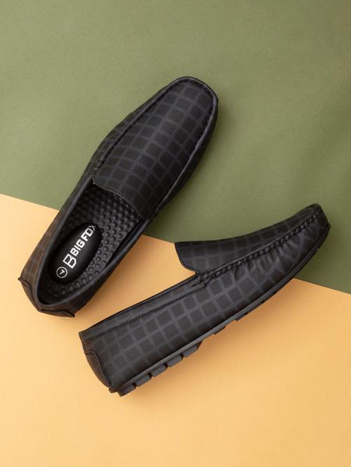 black synthetic slip on loafers - 18793907 -  Standard Image - 0