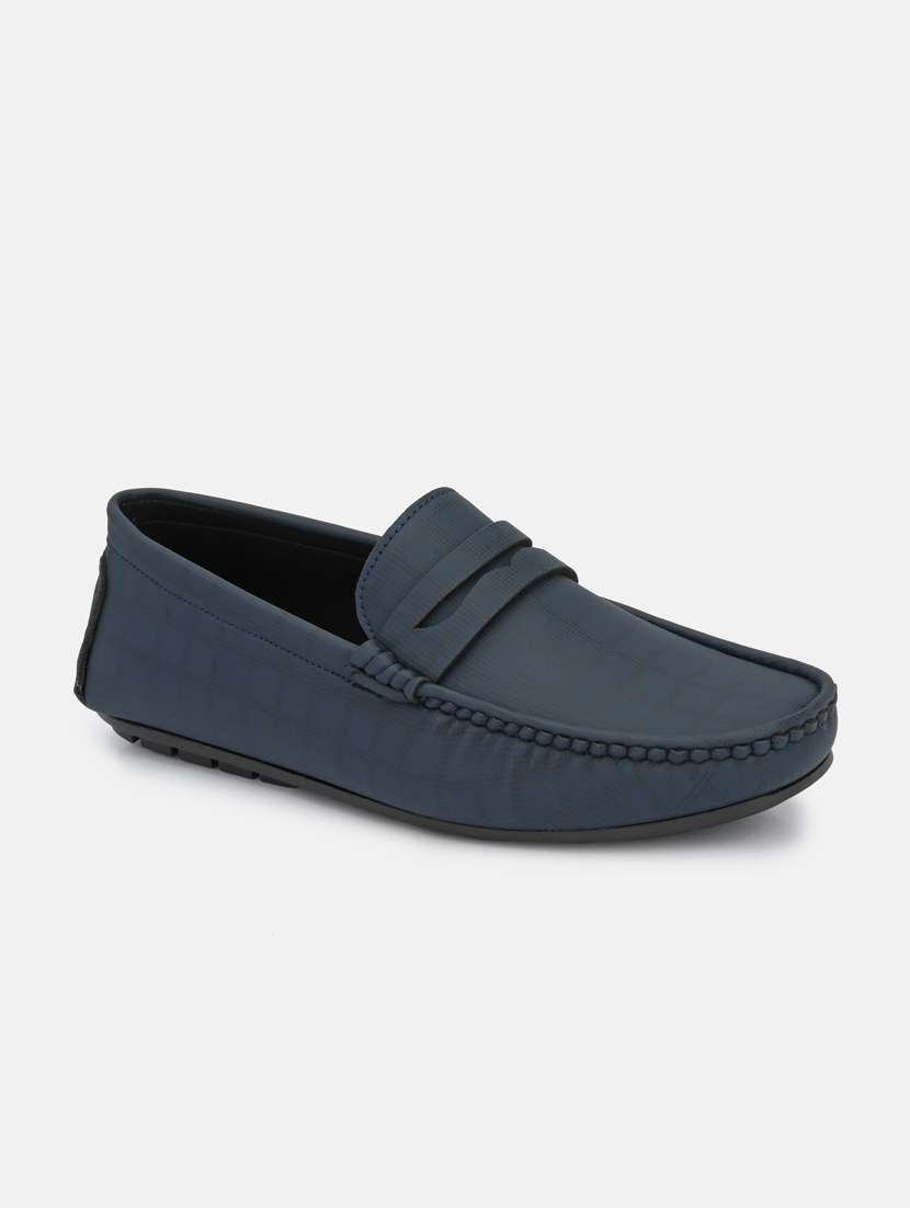 blue synthetic slip on loafers - 18793916 - Standard Image - 1
