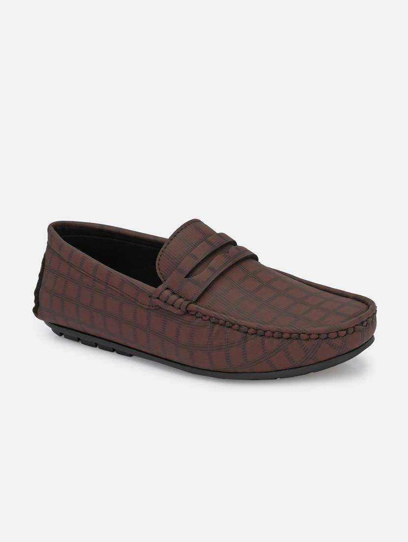 brown synthetic slip on loafers - 18793917 - Standard Image - 1