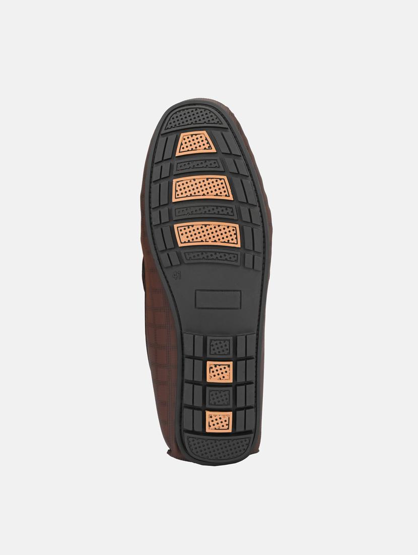 brown synthetic slip on loafers - 18793917 - Standard Image - 4