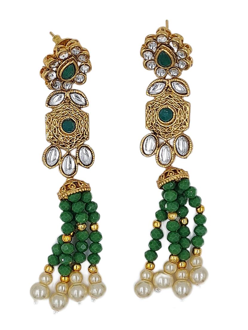 green zinc kundan necklace - 18801255 -  Standard Image - 1