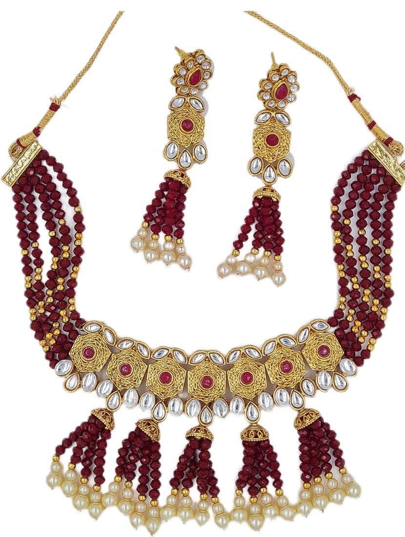  kundan zinc necklace set