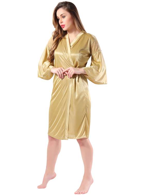 solid two piece night wear set - 18801311 - Standard Image - 1
