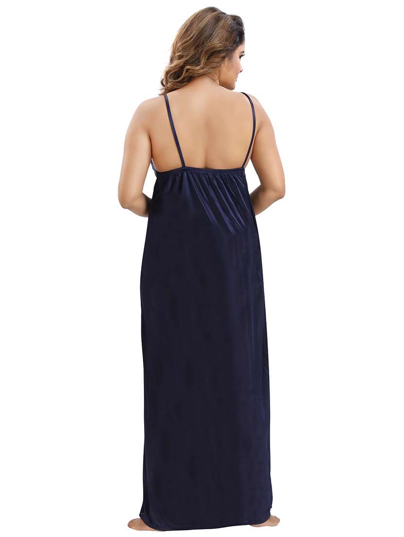 pack of 4 v-neck satin maxi wrap nightdress - 18801331 -  Standard Image - 4