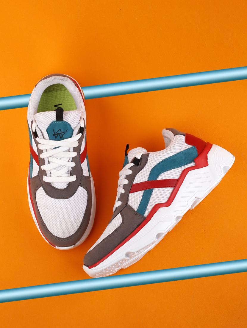 multi colored synthetic lace up sneakers - 18801570 - Standard Image - 1