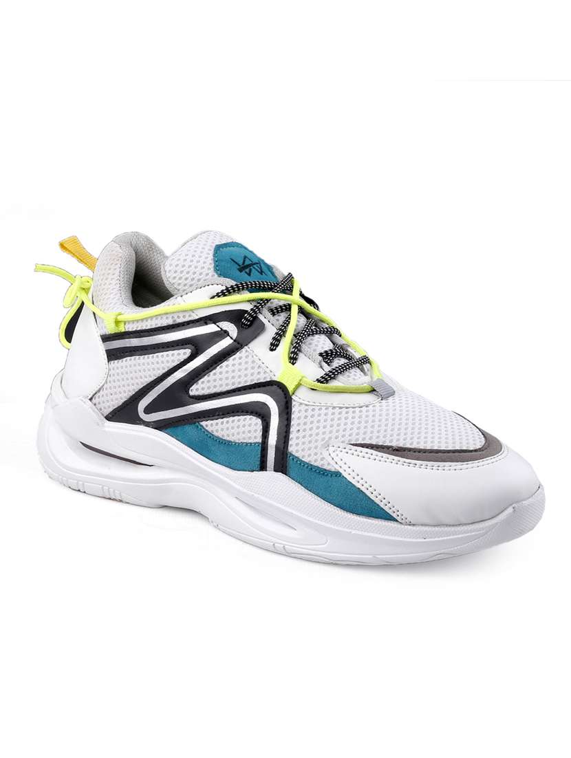 multi colored synthetic lace up sneakers
