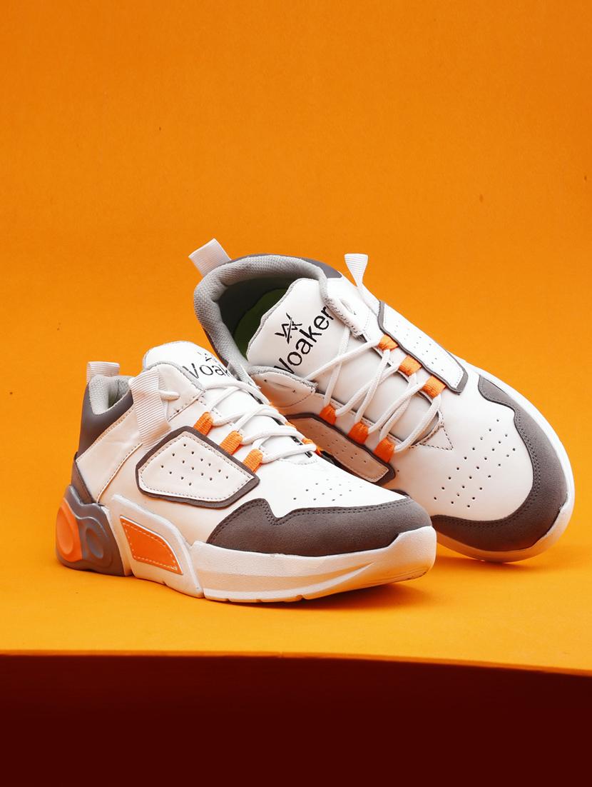 multi colored synthetic lace up sneakers - 18801573 -  Standard Image - 1