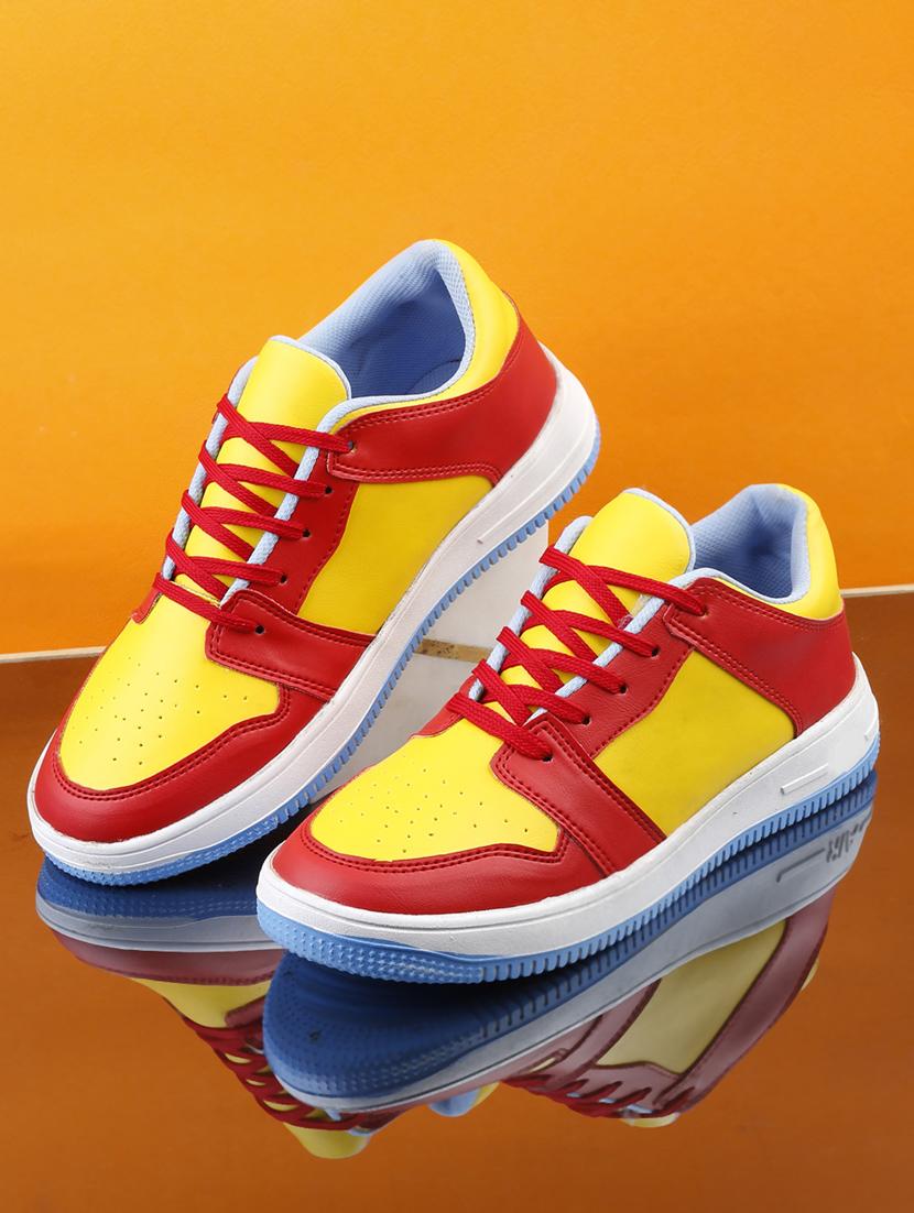 multi colored synthetic lace up sneakers - 18801586 - Standard Image - 1