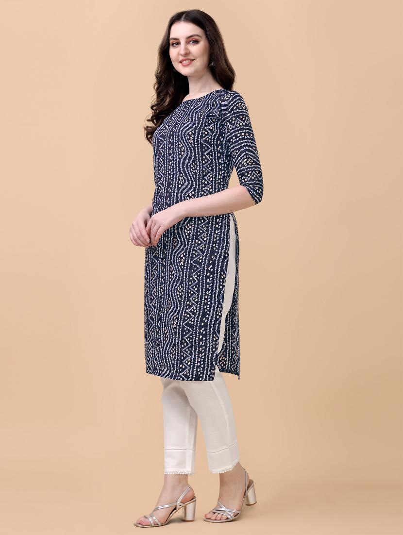 printed straight kurta - 18801617 - Standard Image - 1