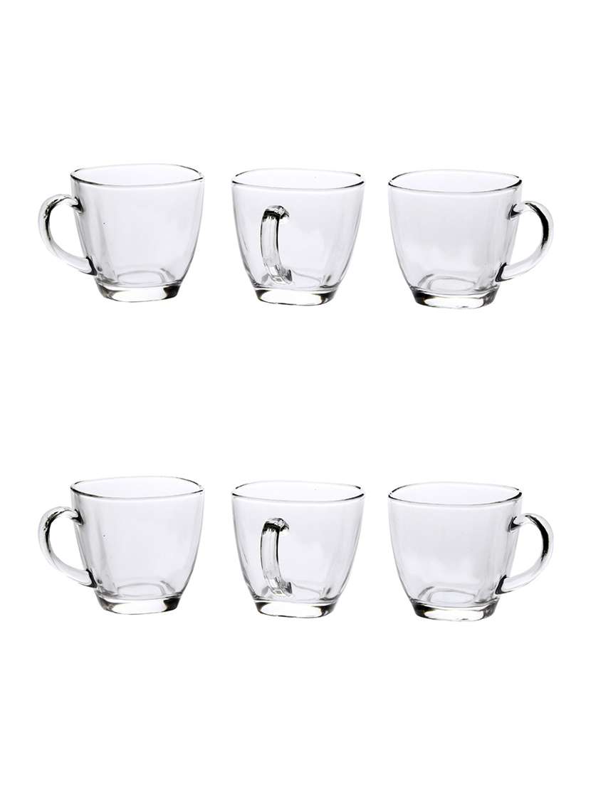 designer & stylish transparent tea/coffee cup, glass, pack of 6