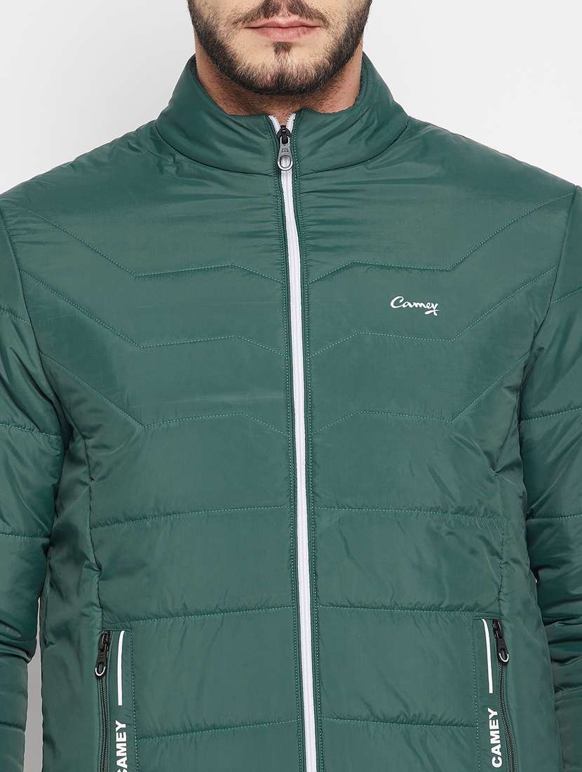 men green solid long sleeve quilted jacket - 18803450 -  Standard Image - 4